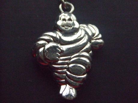 Michelin man Bibendum banden zilverkleurige sleutelhanger